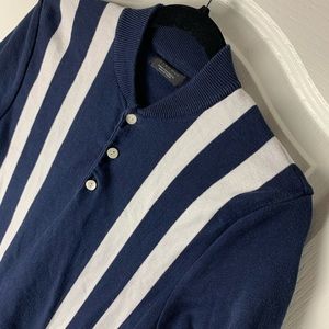 Zara Man Mandarin Collar Knit Polo || Sz M
